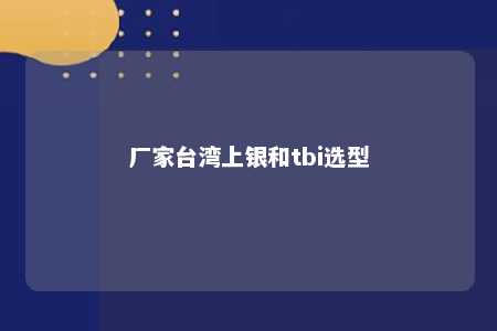 厂家台湾上银和tbi选型 