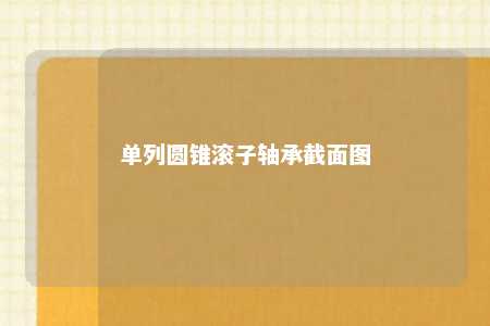 单列圆锥滚子轴承截面图 